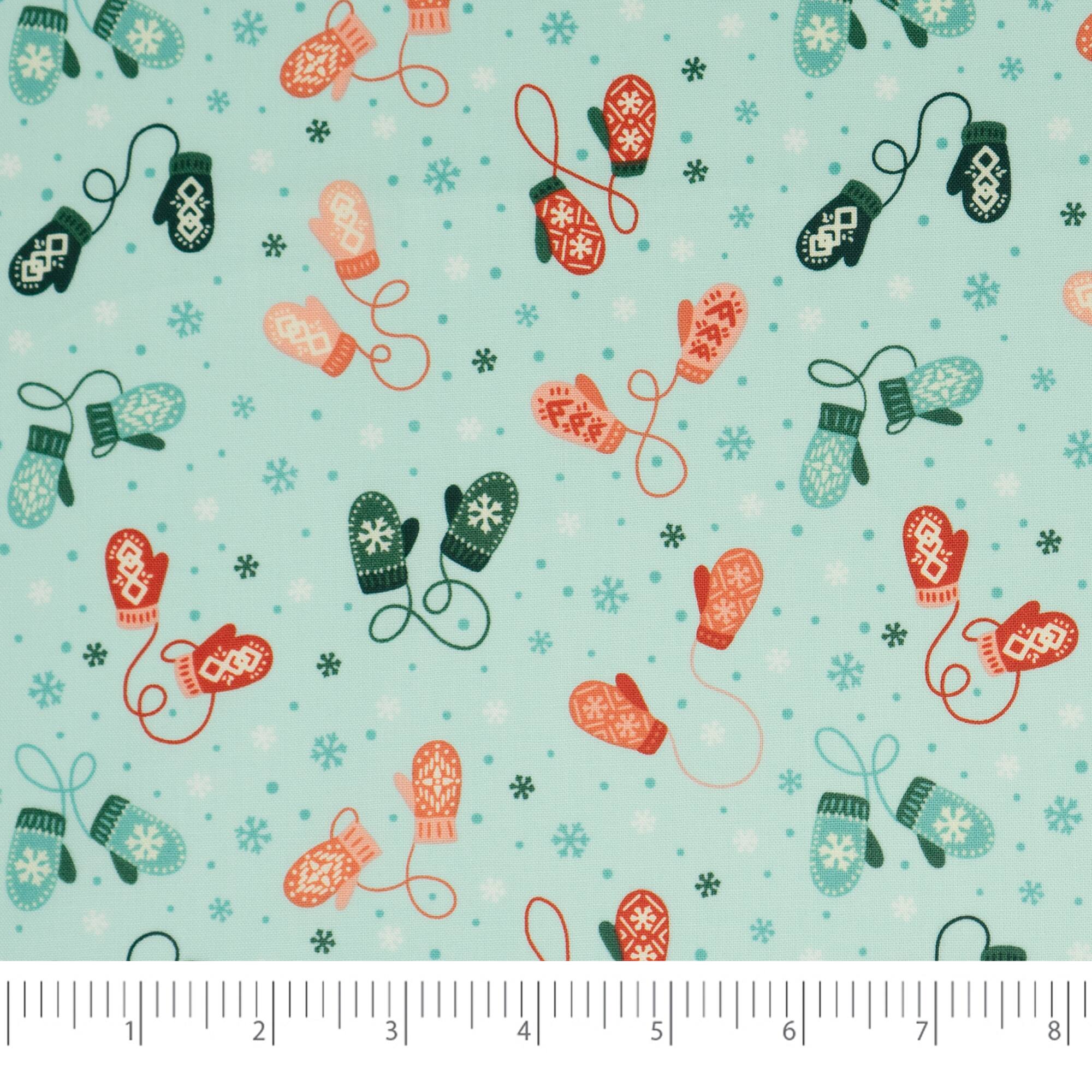 SINGER Christmas Mittens Cotton Fabric